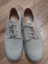 JoS. A. Bank Bone Italian Suede Oxfords- 2tone Brown Soles- 3M Scotchgard- 9.5M