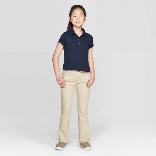 Cat \u0026 Jack Girls' Bootcut Twill Uniform 