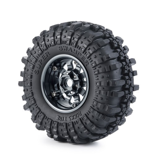 4x 1.9 RC Auto Räder Beadlock Felgen Reifen Set für 1/10 RC Axial SCX10 90046 TRX4 - Bild 43 von 144