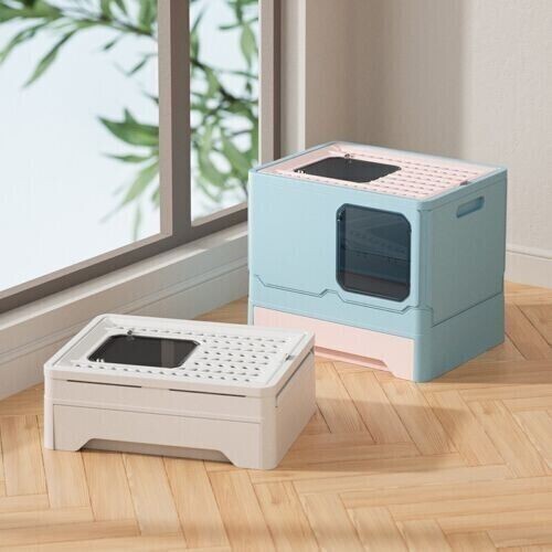 Enclosed Fully Anti-Splash Litter Box Simple Cleaning Drawer Type Pet Toilet Cat - Picture 7 of 30