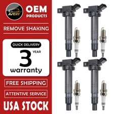OEM 4 Ignition Coils &4 Spark Plugs for 2005-2020 Toyota Tacoma 2.7L 90919-A2001