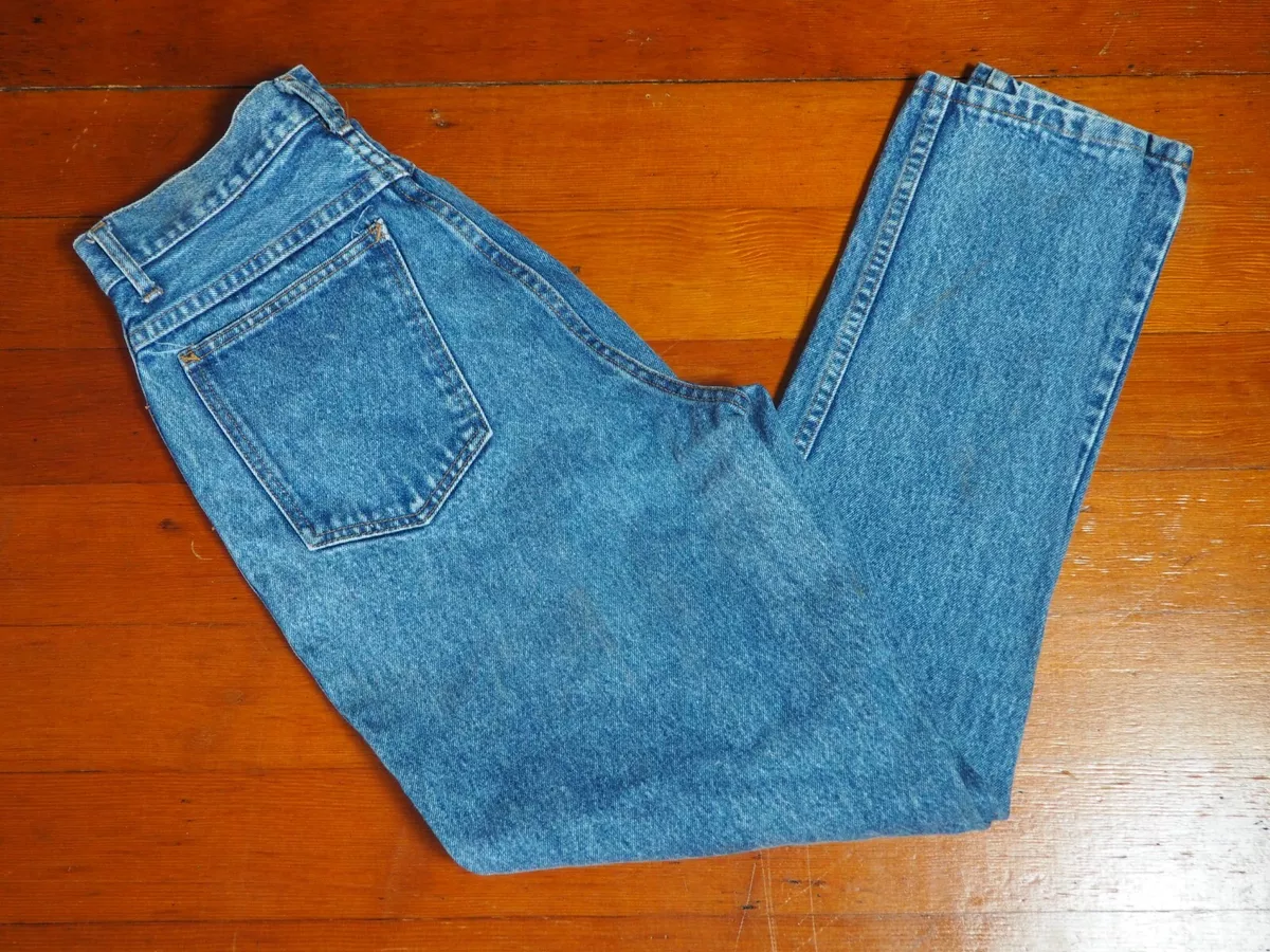 VTG 80s RIO Blue Denim High Waist Tapered Leg Retro Mom Jeans Womens Sz  27x28