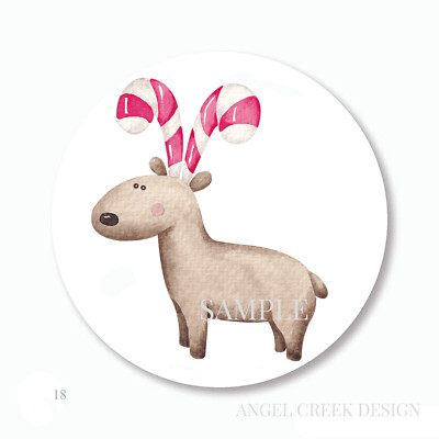 48 Holiday Candy Cane Envelope Seals – 1.2" Round Stickers For Christmas Mail, USA Made