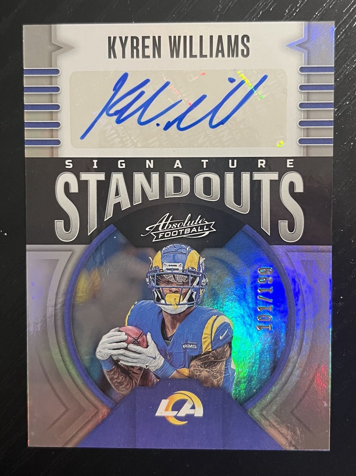 2023 Panini Absolute Football Kyren William RC 101/199 Silver Auto #SS-14 Rookie