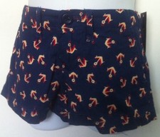Ralph Lauren Girls Shorts Navy Blue w Red Beige Anchors Allover Size 4T NWT