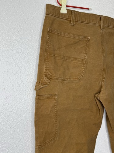 Carhartt Duck Double Knee Front Work Pants Rugged Flex Relaxed 38x30 Brown Tan - Picture 12 of 19