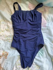 Blue Ruched Swimsuit with Adjustable Straps