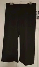 "Briggs New York" Womens Capri Slacks, Sz 10, Black, Flared Leg, Cuffed, Comfort