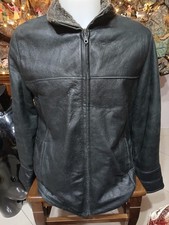 Giacca cappotto in pelle da uomo colore nero taglia L cod. CCO293