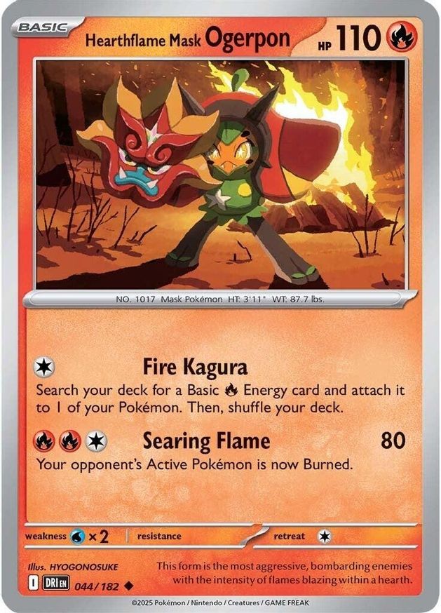 Pokemon Hearthflame Mask Ogerpon (44/253) Destined Rivals NM
