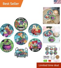 Elegant 6 Pcs DIY Diamond Painting Coasters Kits for Halloween Festivities