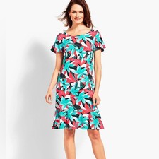 Talbots Botanical Jersey Shift Dress 1X
