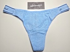 XS Victoria s Secret PINK Logo Cotton Thong Panties Underwear Sky Blue