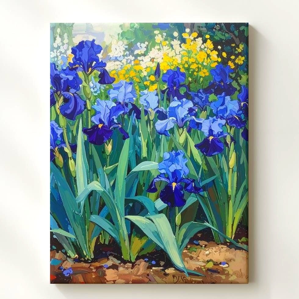 Vincent Van Gogh "Irises" Canvasvibrant Floral Garden Art Print Wall Art