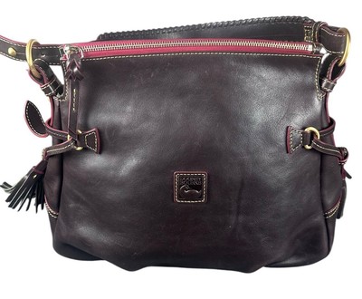 Dooney & Bourke Florentine Leather Hobo Bag Brown NWT With Strap Defect