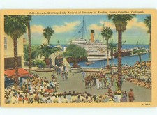 Pre-chrome BOAT SCENE Avalon - Catalina Island - Los Angeles CA f/01 AF4982