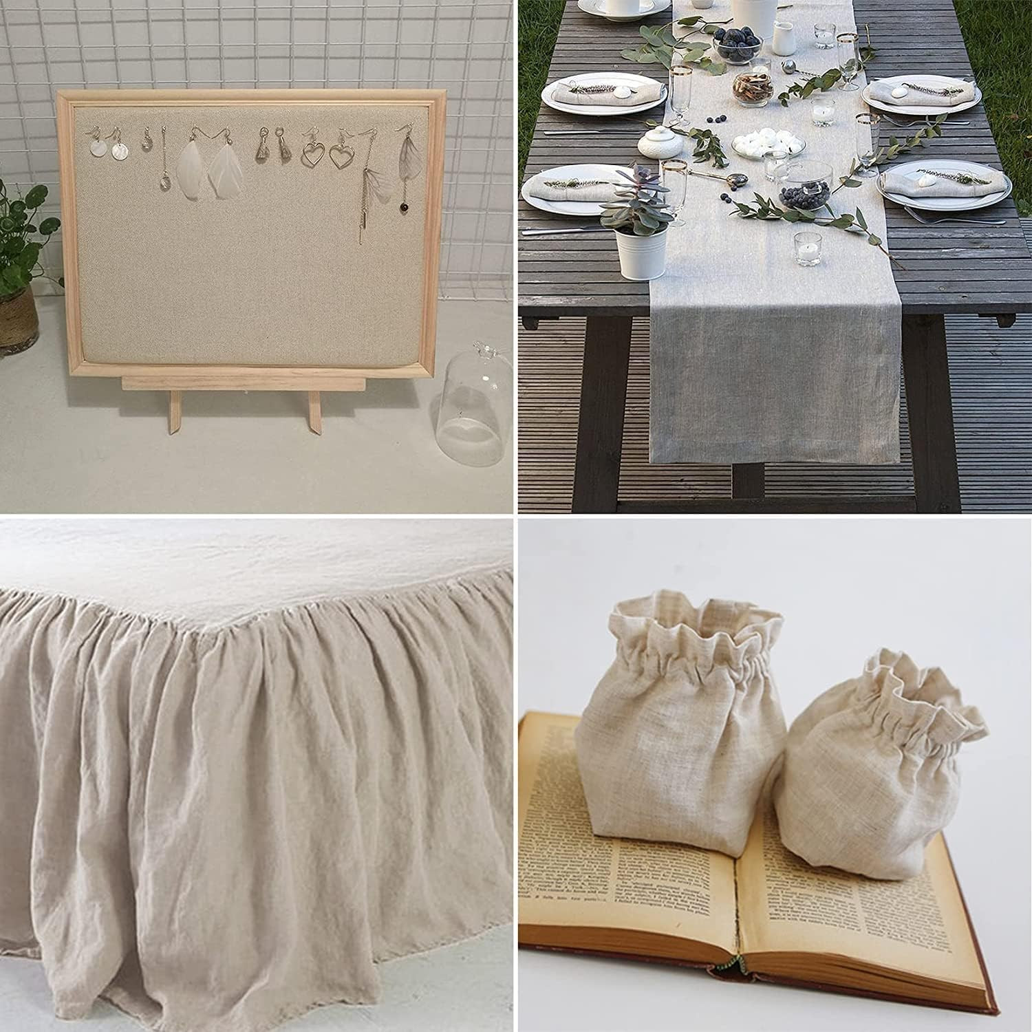 Linen Embroidery Fabric, Quilting Fabric Cloth Garments Crafts Accessories Squar