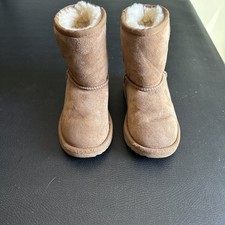 UGG Classic Shearling Brown Suede Boots Kids Size 11 Model 1017703T