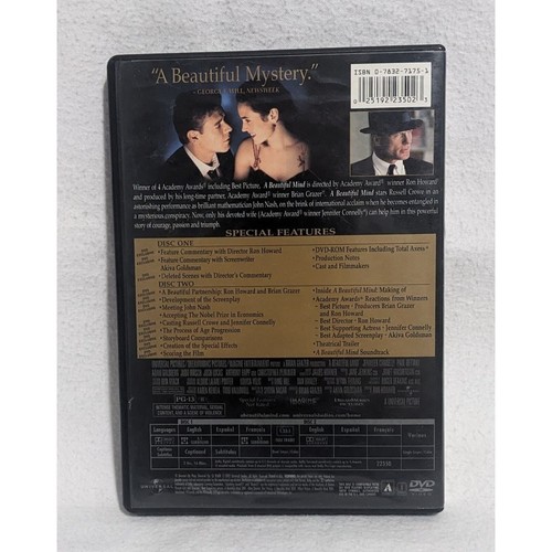 A Beautiful Mind Limited Edition 2-Disc DVD Set (Very Good) - Picture 2 of 4