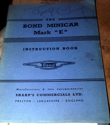 BOND MINICAR MARK E ANLEITUNGSBUCH (ORIGINAL BUCH)