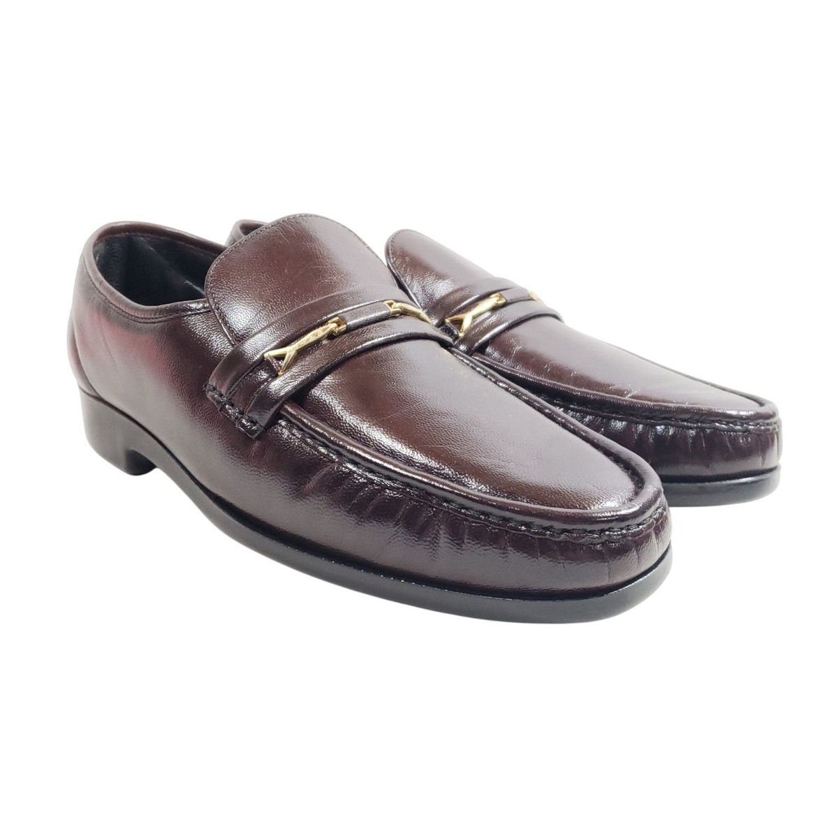 Florsheim Mens Size 9 Riva Moc Toe Bit Loafers Burgundy Leather | eBay