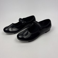 Girls Tap Shoes Size 3.5 Black Patent Mary Jane Dance Class w/ Box Excellent