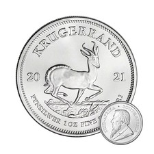 2021 South Africa Silver Krugerrand 1 oz Brilliant Uncirculated 24.66 per troy oz