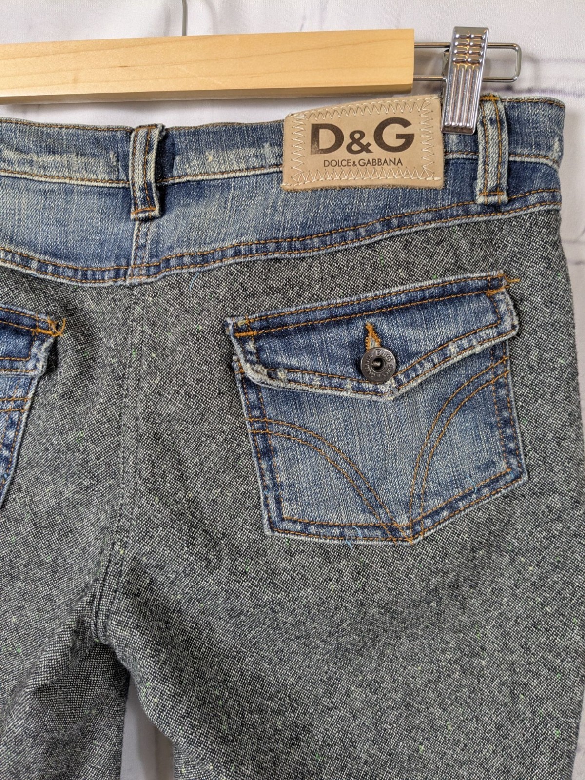 DOLCE & GABBANA D&G Skinny Jeans Tweed Corduroy Details Womens 28 Designer Pants image 3