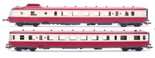 ROCO 'HO' GAUGE 43033 SNCF CRIMSON/CREAM DIESEL RAILCAR TRAIN PACK LOCO