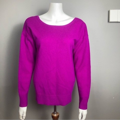 Trina Turk sweater medium NWT cashmere bow pink scoop barbiecore feminine - Picture 2 of 12