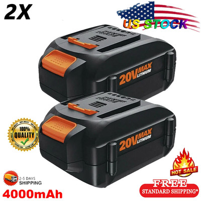 2X 20V Max Lithium WA3578 Power Tool 4.0Ah Battery WA3520 WA3575 WA3525 For WORX