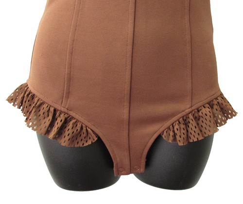 Fenty Puma By Rihanna Womens Polo Collar Bodysuit Shirt, Friar Brown, XS - 第 2/4 張圖片