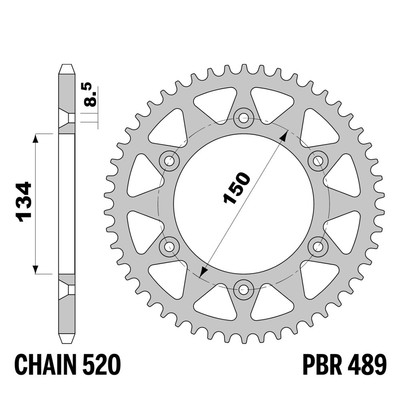 KAWASAKI KX 125 2003-2008 Kettenrad PBR Tonhöhe 520 51 Zähne Ergal