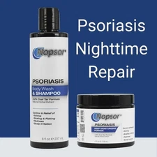 Nopsor Night Psoriasis Treatment kit - 8 oz Shampoo & 4 oz Pomade, Herbal mix