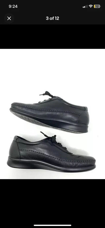 SAS Traveler Active Womens 7.5  N Narrow Black Leather Tripad Comfort Sneaker - Image 4 of 4