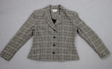 Talbots Blazer Womens 12 Plaid 4-Button Long Sleeve Made USA