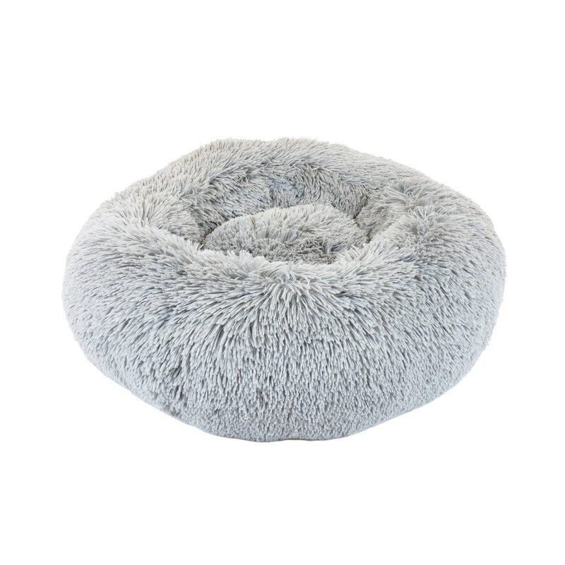 Super Luxe Shaggy Faux Fur Dog Cat Donut Bed Small Bolster Round Pet Pillow New - Image 3 of 4