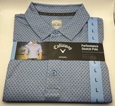 Callaway Men's Moisture Wicking Performance Golf Polo Blue Regatta Large