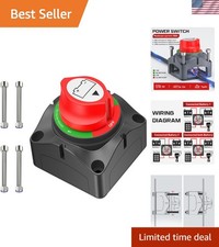 1-2-Both-Off Battery Switch, 12V-48V Disconnect Master Cutoff Switches for Ma...