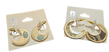 Cherry Women's 2 Pairs of Hoop Earrings Gold Tone Multi NWT