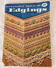 Vintage Coats & Clark's Crochet Knit Tat Edgings Book # 105 1959