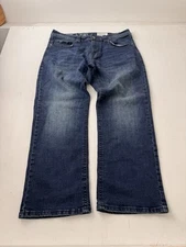 TK Axel Jeans Mens 34x30 Blue Slim Boot Cut Denim Stretch