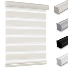 Cordless Zebra Blinds for Indoor Windows, Dual Layer Sheer 70% Blackout Shade...