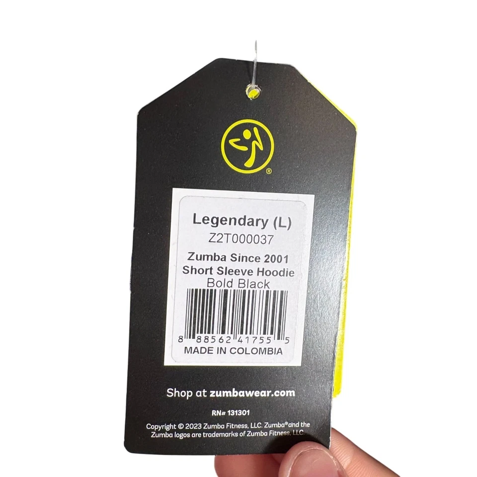 Sudadera con Capucha Zumba Since 2001 Manga Corta Negrita Negra y Verde Para Hombre Talla Grande ¡NUEVA CON ETIQUETAS! Foto 3 de 4