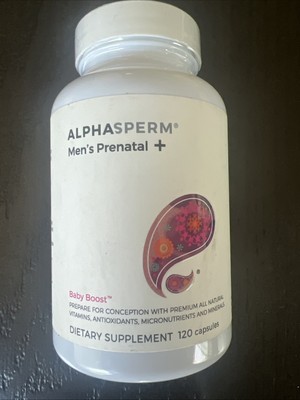 ALPHASPERM Men's Prenatal + Baby Boost 120 Capsules Exp 4/2026 - New/Sealed!