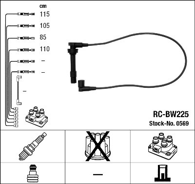 NGK 0569 Ignition Cable Kit for BMW