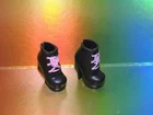 BARBIE DOLL SHOES #AUG37 BLACK BOOTS FOR MONSTER HIGH? OR  BARBIE DREAM BESTIES?