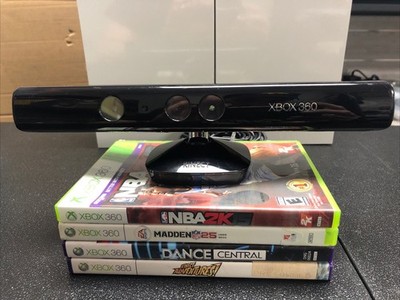 J4 Xbox 360 Kinect Camera & Game Lot (4) - Dance Central, Madden 25, Kinect