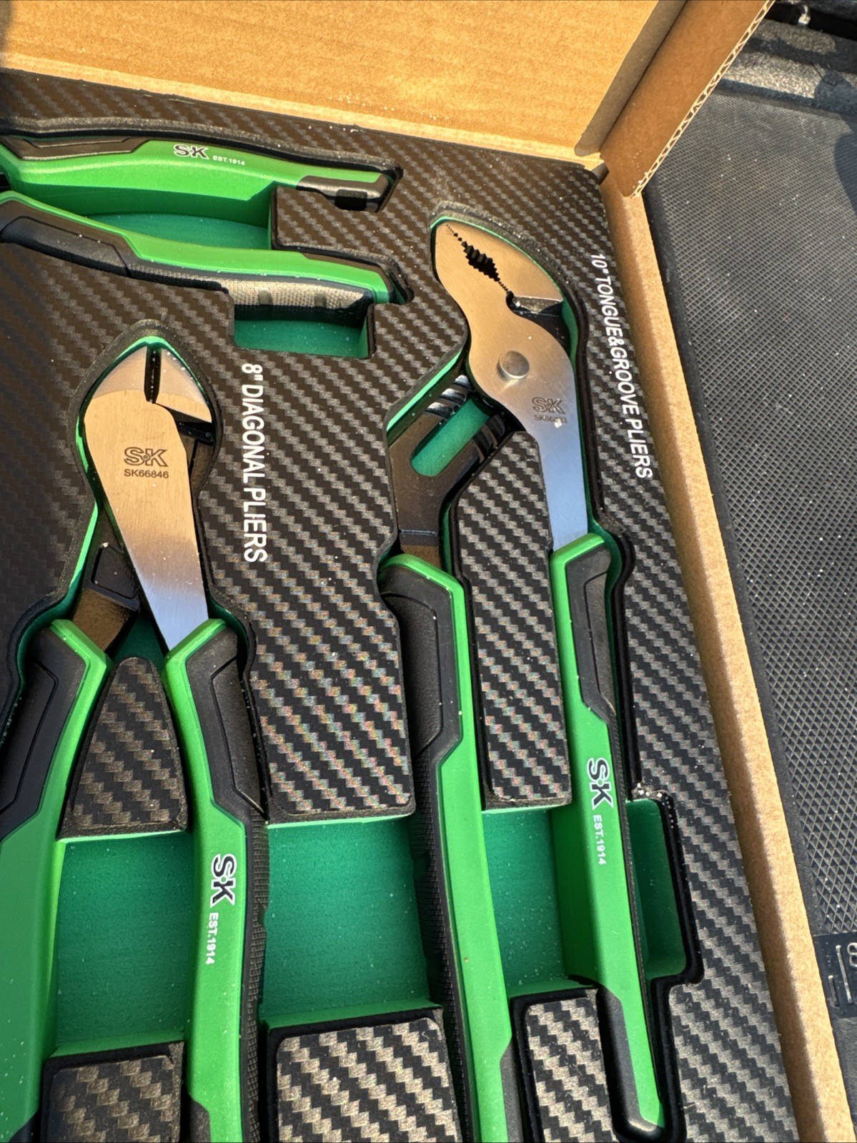 5pc Pliers Set SK Tools Linesman, Groove, Slip Joint, Diagonal Long Nose Sk01458