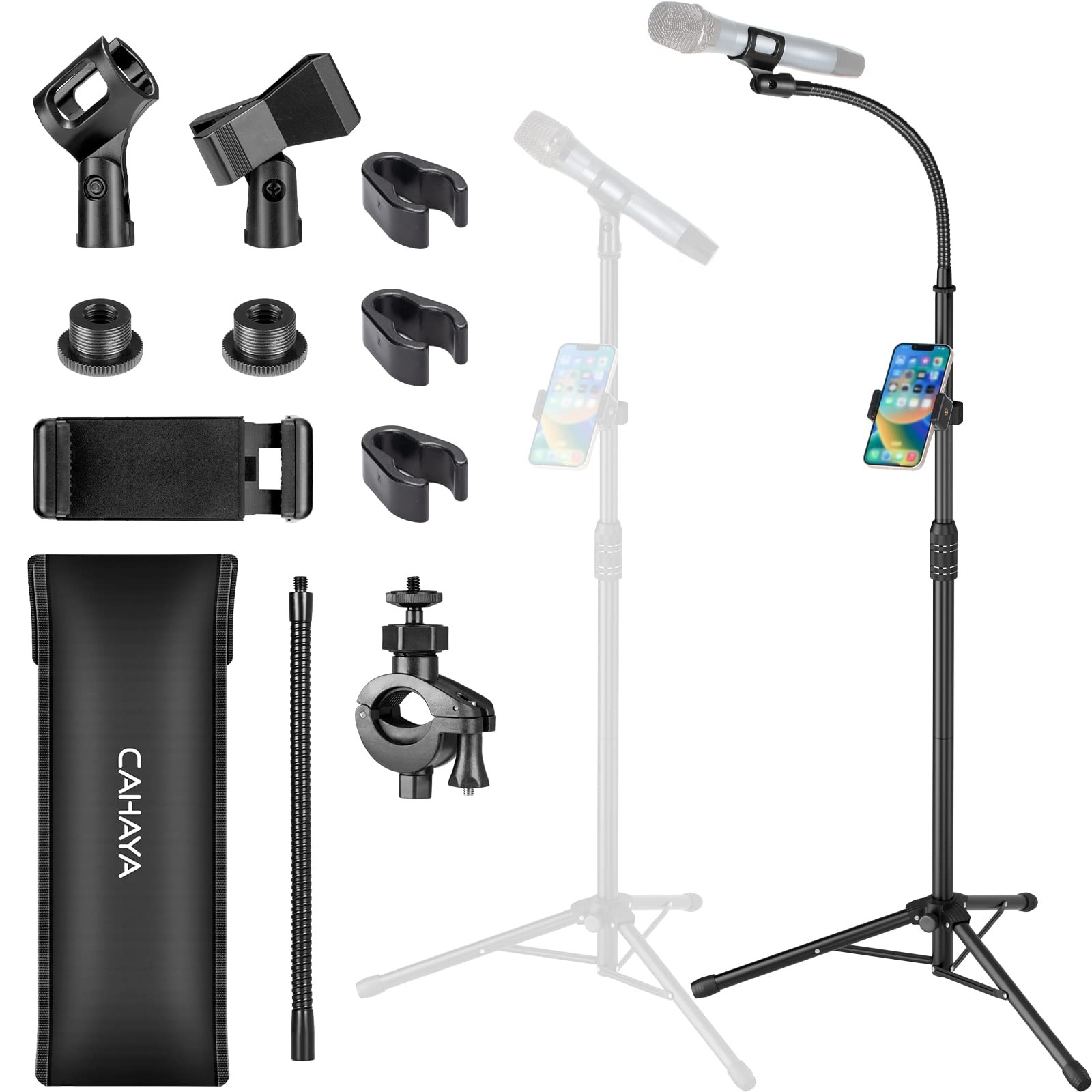 CAHAYA Upgraded Gooseneck Microphone Gooseneck, with Bag, Black